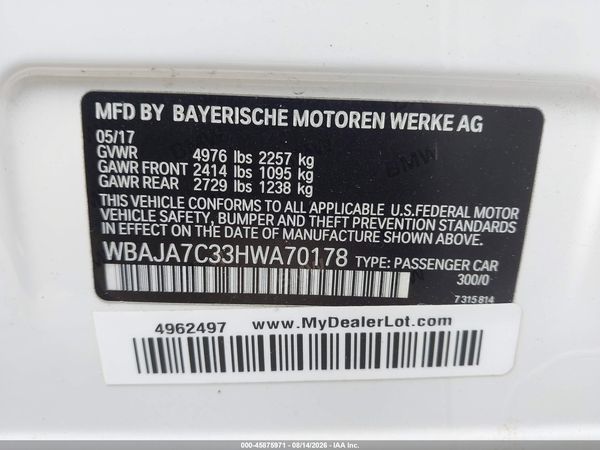 2017 BMW 530I XDRIVE