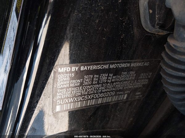 2015 BMW X3 XDRIVE28I — I9