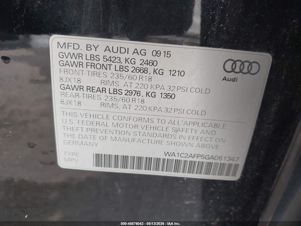 2016 AUDI Q5 2.0T PREMIUM