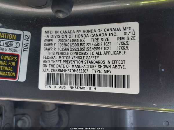 2013 HONDA CR-V EX — I9