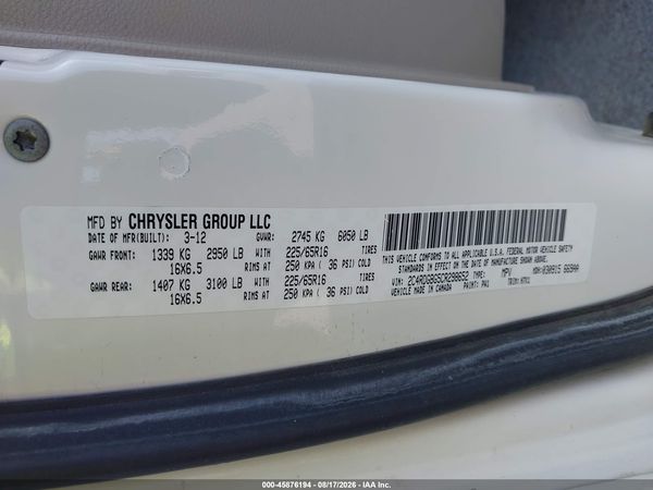 2012 DODGE GRAND CARAVAN SE/AVP