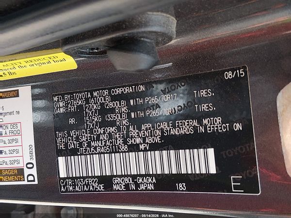 2016 TOYOTA 4RUNNER SR5