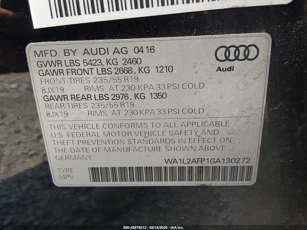 2016 AUDI Q5 2.0T PREMIUM