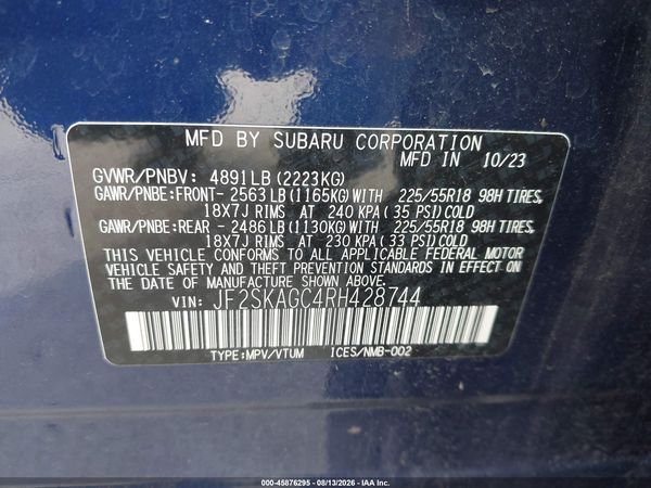 2024 SUBARU FORESTER SPORT — I9