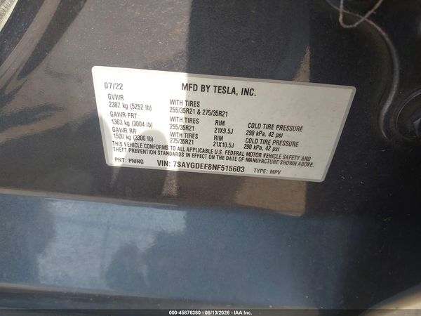 2022 TESLA MODEL Y