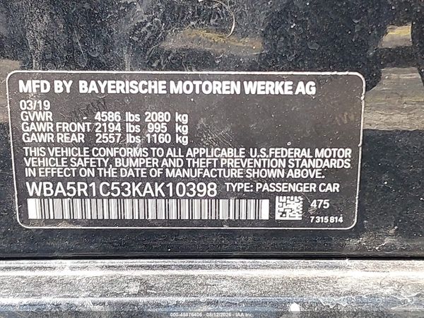 2019 BMW 330I