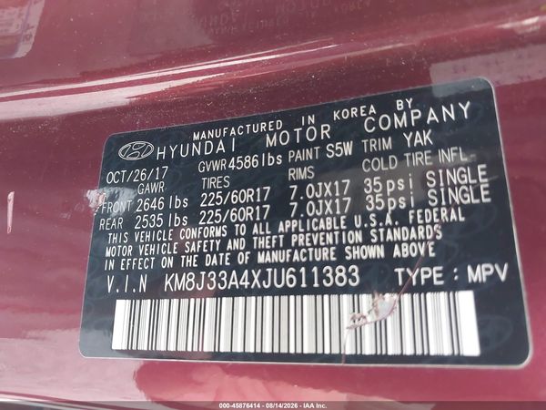 2018 HYUNDAI TUCSON SEL