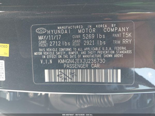 2018 GENESIS G80 3.8