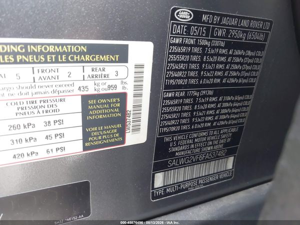 2015 LAND ROVER RANGE ROVER SPORT