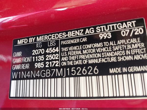 2021 MERCEDES-BENZ GLA 250 GLA250