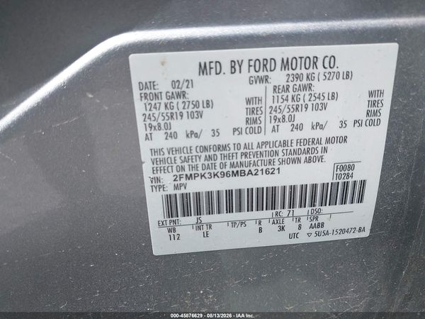 2021 FORD EDGE TITANIUM — I9