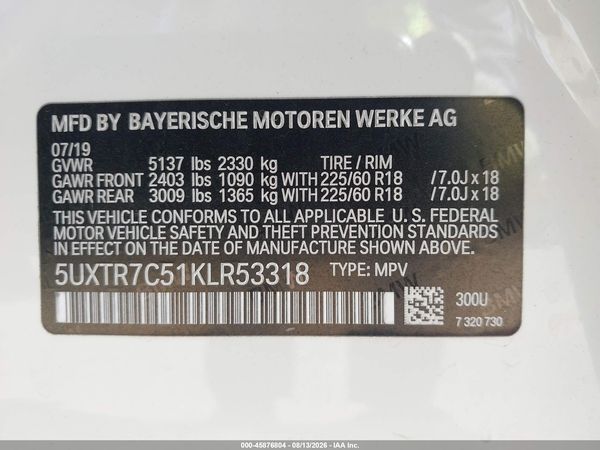 2019 BMW X3 SDRIVE30I