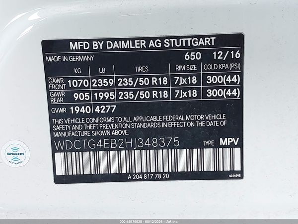 2017 MERCEDES-BENZ GLA 250 GLA250