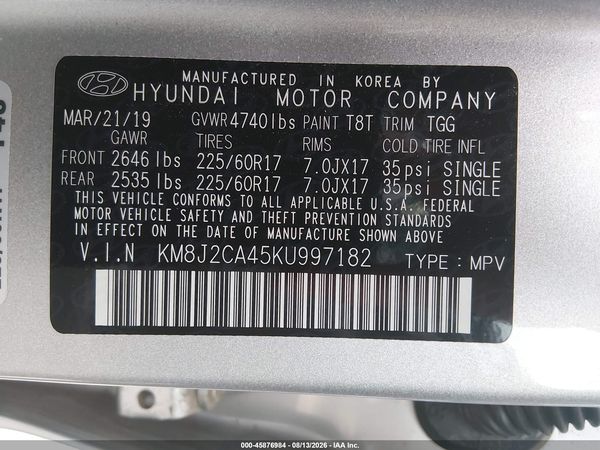 2019 HYUNDAI TUCSON SE