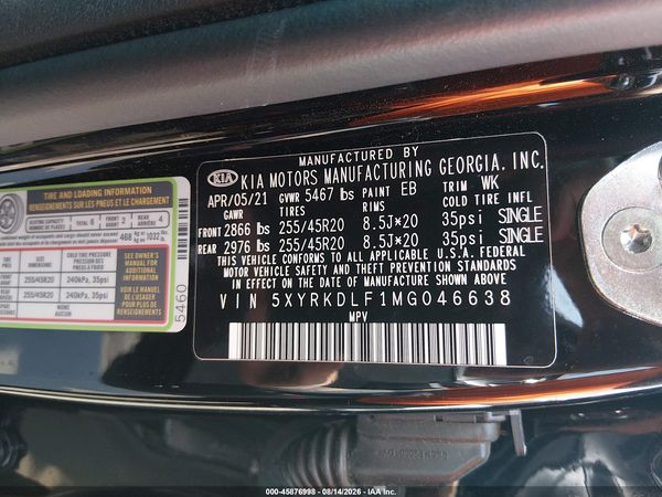 2021 KIA SORENTO SX