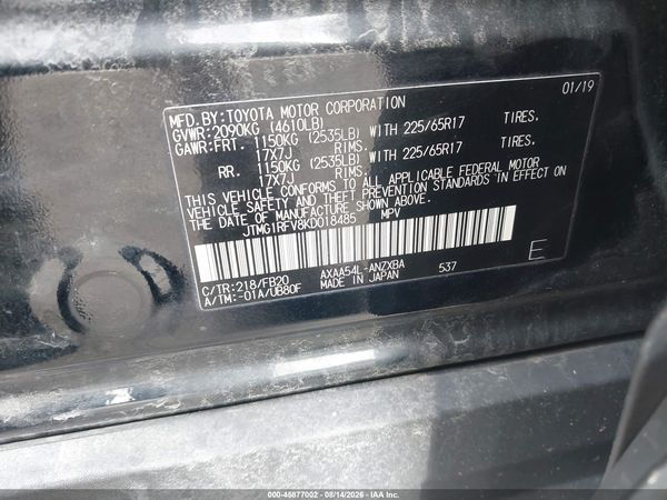 2019 TOYOTA RAV4 LE