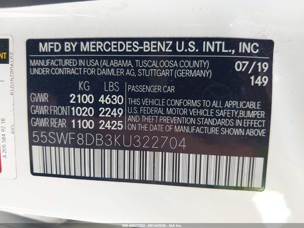 2019 MERCEDES-BENZ C 300 C300