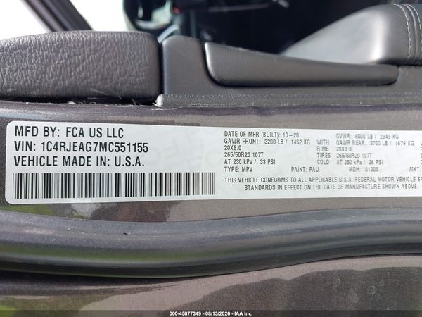 2021 JEEP GRAND CHEROKEE LAREDO X 4X2