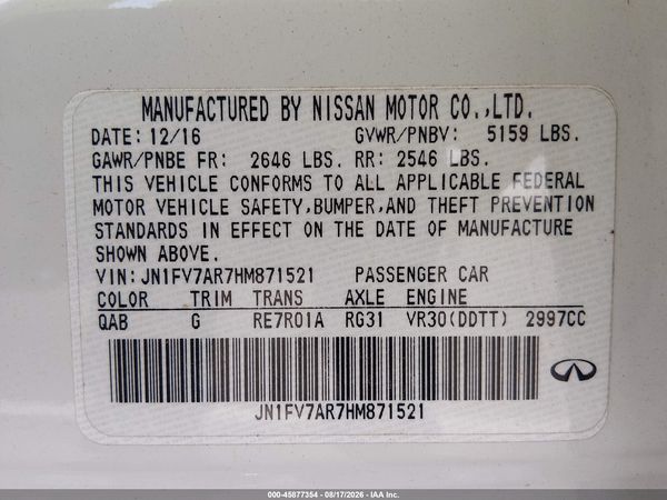 2017 INFINITI Q50 3.0T RED SPORT 400