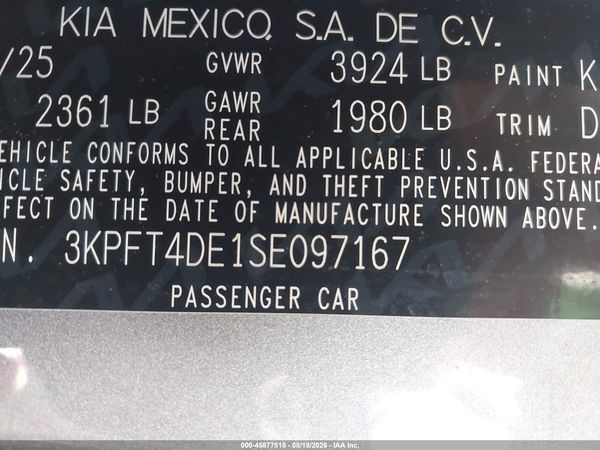 2025 KIA K4 LXS