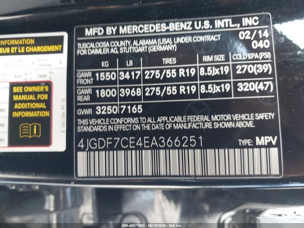 2014 MERCEDES-BENZ GL 450 4MATIC