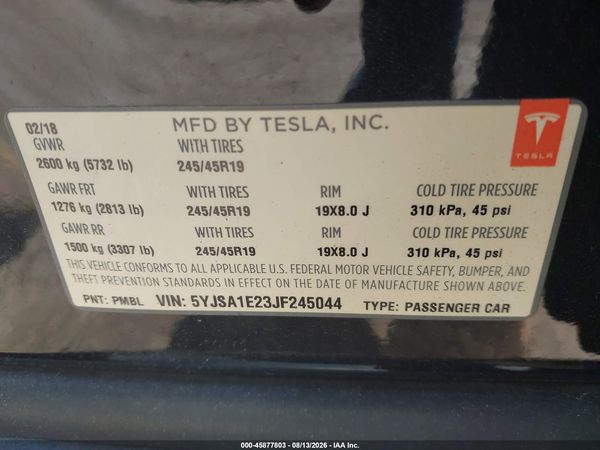 2018 TESLA MODEL S 100D/75D/P100D