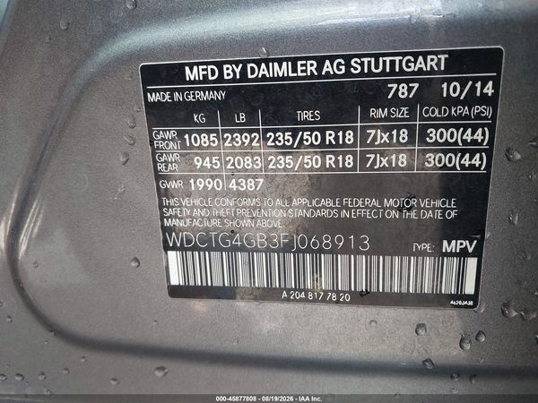 2015 MERCEDES-BENZ GLA 250 4MATIC