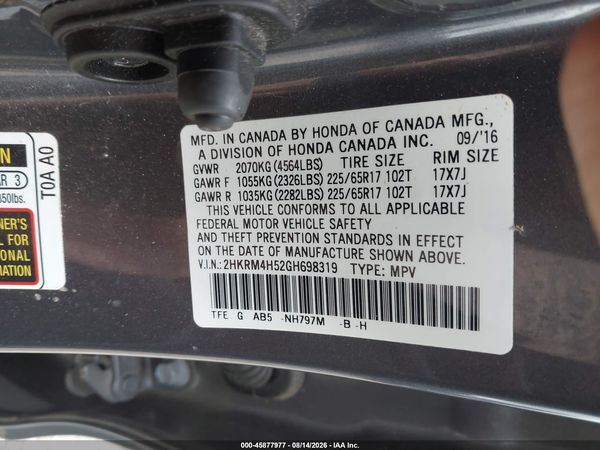 2016 HONDA CR-V EX