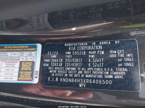 2024 KIA CARNIVAL MPV LX SEAT PACKAGE