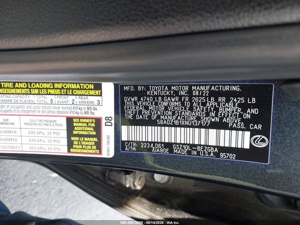 2022 LEXUS ES 350 350 Premium