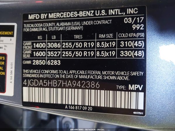 2017 MERCEDES-BENZ GLE 350 4MATIC