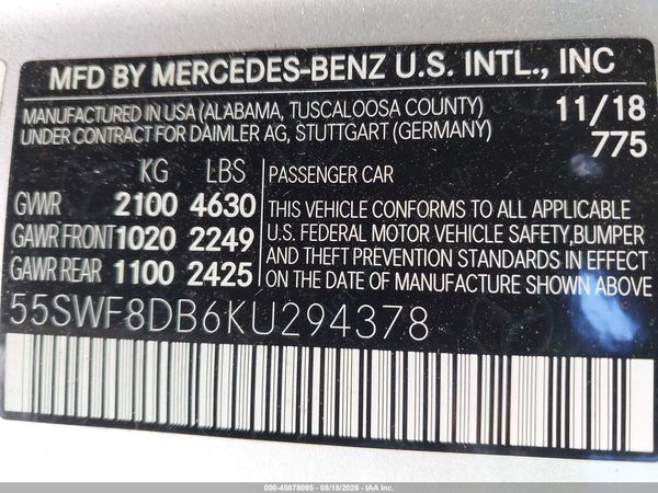 2019 MERCEDES-BENZ C 300 C300