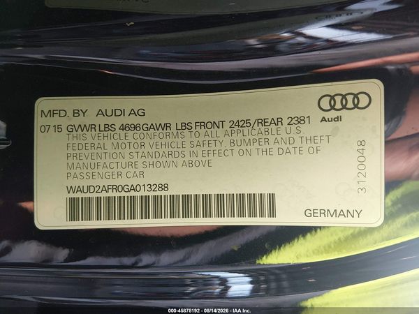 2016 AUDI A5 2.0T PREMIUM