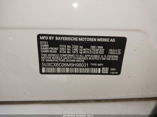 2021 BMW X7 M50I