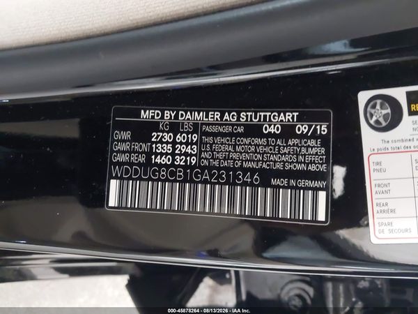 2016 MERCEDES-BENZ S 550 S550