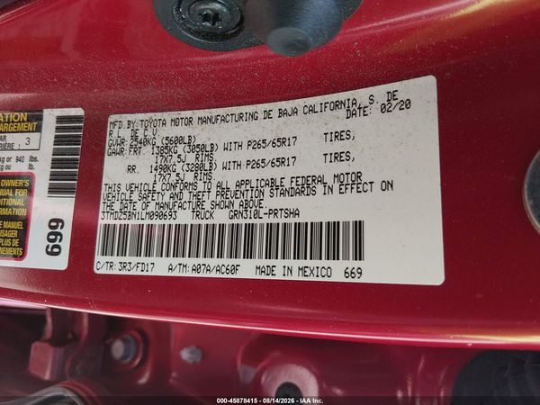 2020 TOYOTA TACOMA TRD SPORT