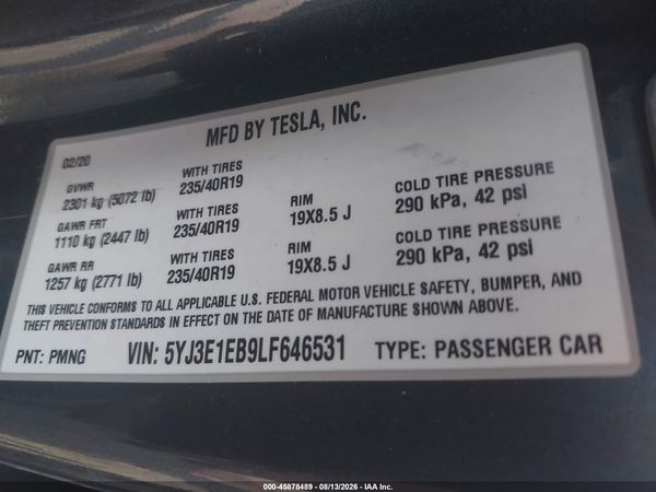 2020 TESLA MODEL 3