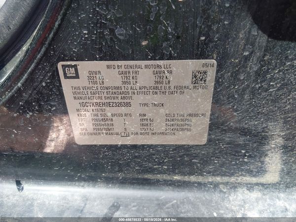 2014 CHEVROLET SILVERADO 1500 LT — I9