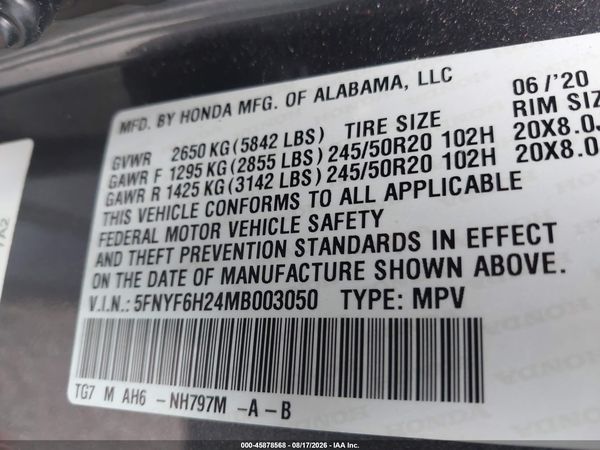 2021 HONDA PILOT AWD SPECIAL EDITION