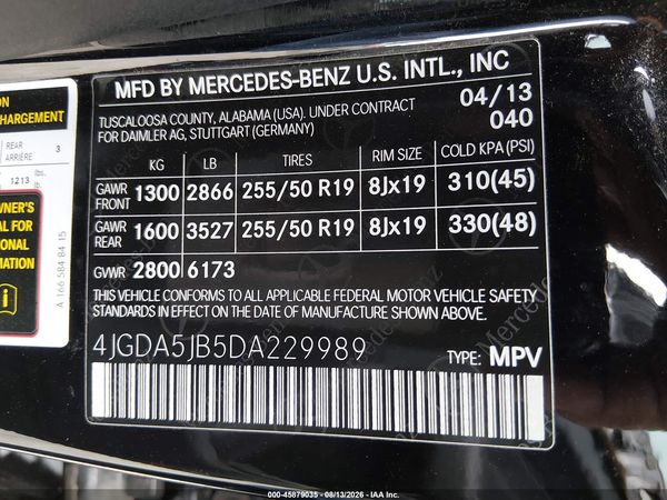 2013 MERCEDES-BENZ ML 350 ML350