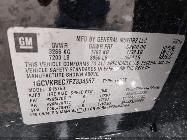 2015 CHEVROLET SILVERADO 1500 LT — I9