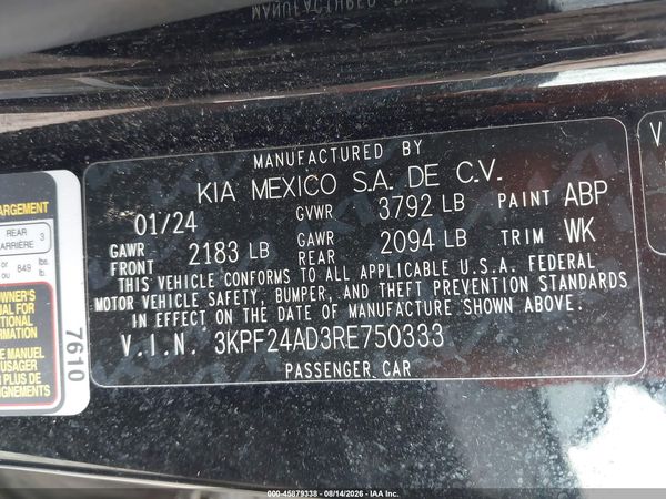 2024 KIA FORTE LXS
