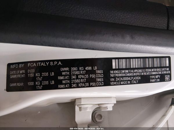 2020 JEEP RENEGADE LATITUDE 4X4 — I9