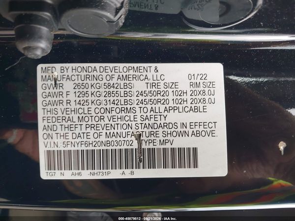 2022 HONDA PILOT AWD SPECIAL EDITION