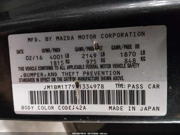 2016 MAZDA MAZDA3 I SPORT
