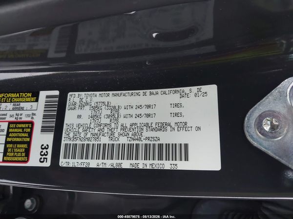 2025 TOYOTA TACOMA SR5