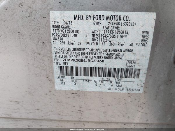 2018 FORD EDGE SE — I9