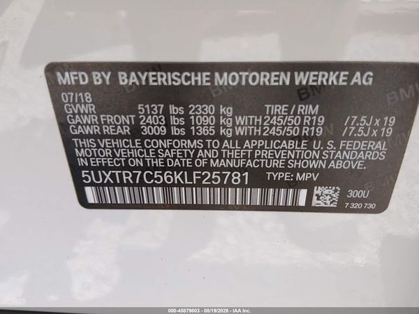 2019 BMW X3 SDRIVE30I