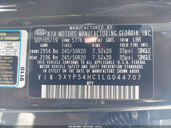 2020 KIA TELLURIDE SX