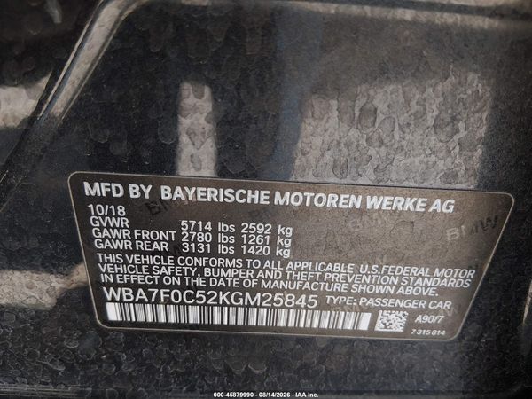 2019 BMW 750I